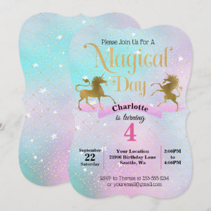 Invitation d'anniversaire de la licorne magique