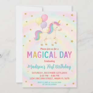 Invitation d'anniversaire de la licorne violette e