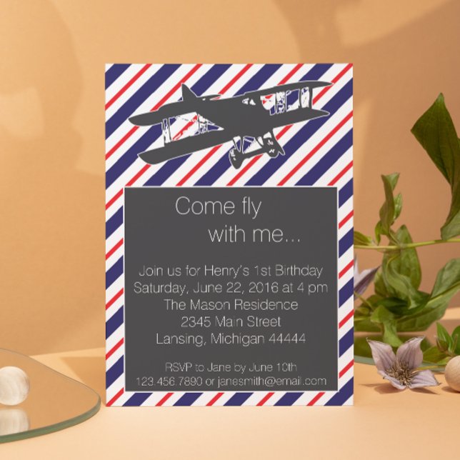 Invitation d'anniversaire de la Marine et de l'avi (Créateur téléchargé)