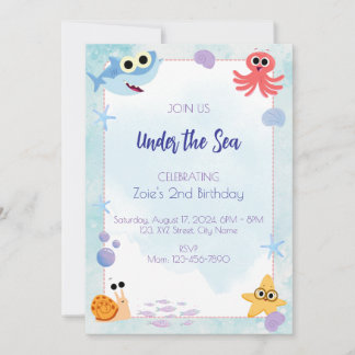 Invitation d'anniversaire de la mer