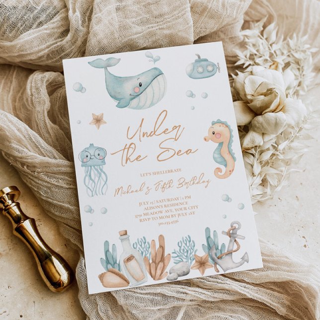 Invitation d'anniversaire de la mer (Créateur téléchargé)