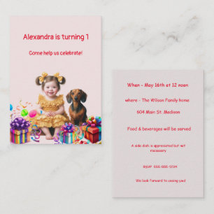 Invitation d'anniversaire de la petite fille