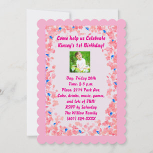 Invitation d'anniversaire de la petite fille