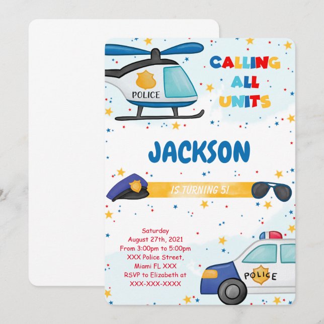 Invitation d'anniversaire de la police modifiable (Devant / Derrière)