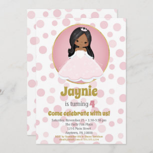 Invitation d'anniversaire de la princesse africain