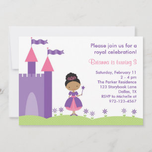 Invitation d'anniversaire de la princesse afro-amé
