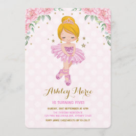 Invitation d'anniversaire de la princesse Ballerin