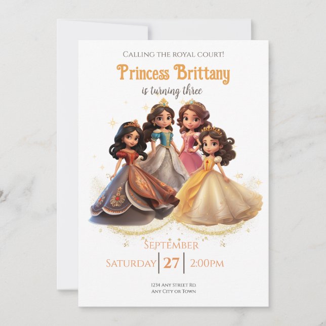 Invitation d'anniversaire de la princesse, Cour ro (Devant)