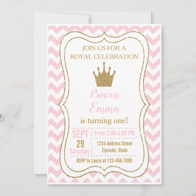 Invitation d'anniversaire de la princesse, invitat (Devant)