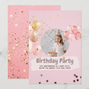 Invitation d'anniversaire de la princesse rose Con