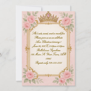 Invitation d'anniversaire de la princesse royale