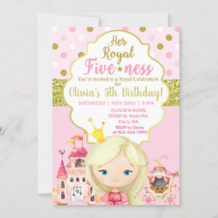 Invitation d'anniversaire de la princesse royale f