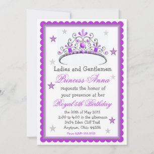 Invitation d'anniversaire de la princesse Tiara