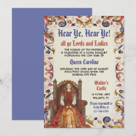 Invitation d'anniversaire de la reine de la Renais