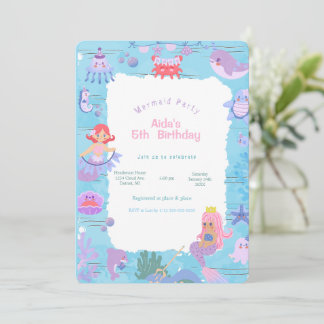 Invitation d'anniversaire de la Sirène magique