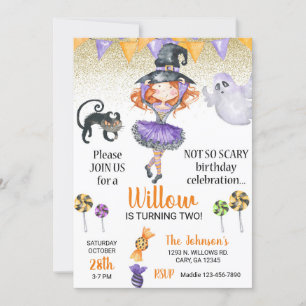 Invitation d'anniversaire de la sorcière d'Hallowe