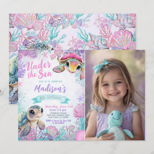 Invitation d'anniversaire de la tortue de mer