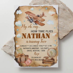 Invitation d'anniversaire de l'aéronef vintage