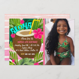 Invitation d'anniversaire de l'Aloha tropical