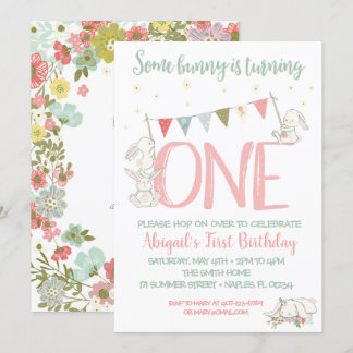 Invitation d'anniversaire de lapin, premier