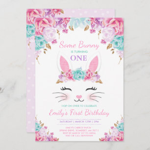 Invitation d'anniversaire de lapin un certain