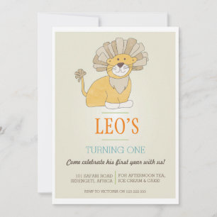 Invitation d'anniversaire de Leo Lion