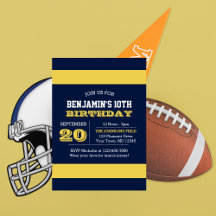 Invitation d'anniversaire de l'équipe Blue and Gol