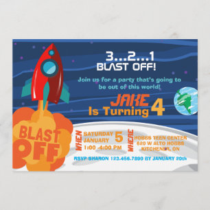 Invitation d'anniversaire de l'espace