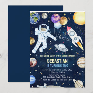 Invitation d'anniversaire de l'espace extra-atmosp