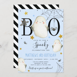 Invitation d'anniversaire de l'Halloween bleu