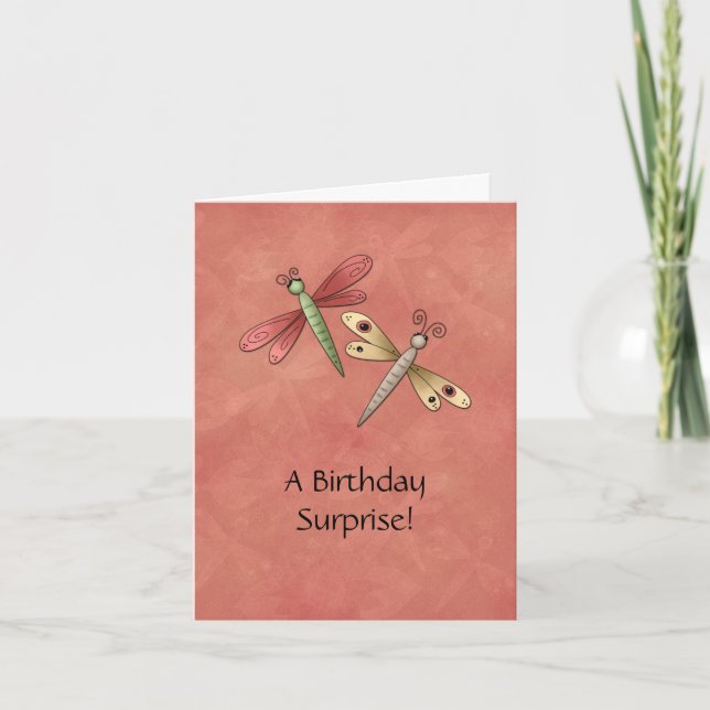 Invitation d'anniversaire de libellule (Devant)