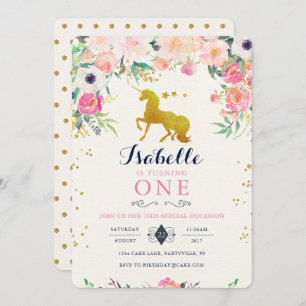 Invitation d'anniversaire de licorne