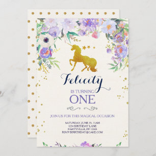 Invitation d'anniversaire de licorne