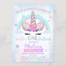 Invitation d'anniversaire de licorne d'ONEderland
