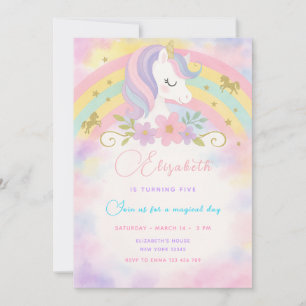 Invitation d'anniversaire de licorne magique