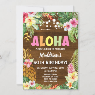 Invitation d'anniversaire de l'Invitation hawaïen