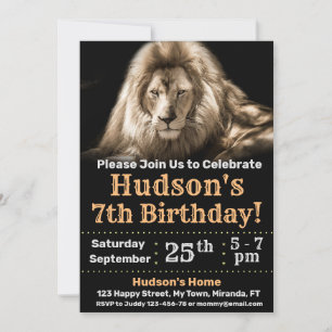 Invitation d'anniversaire de lion