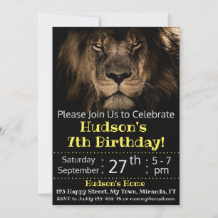 Invitation d'anniversaire de lion