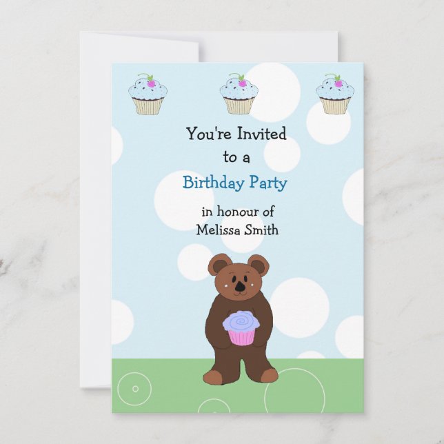 Invitation d'anniversaire de Little Bear (Devant)