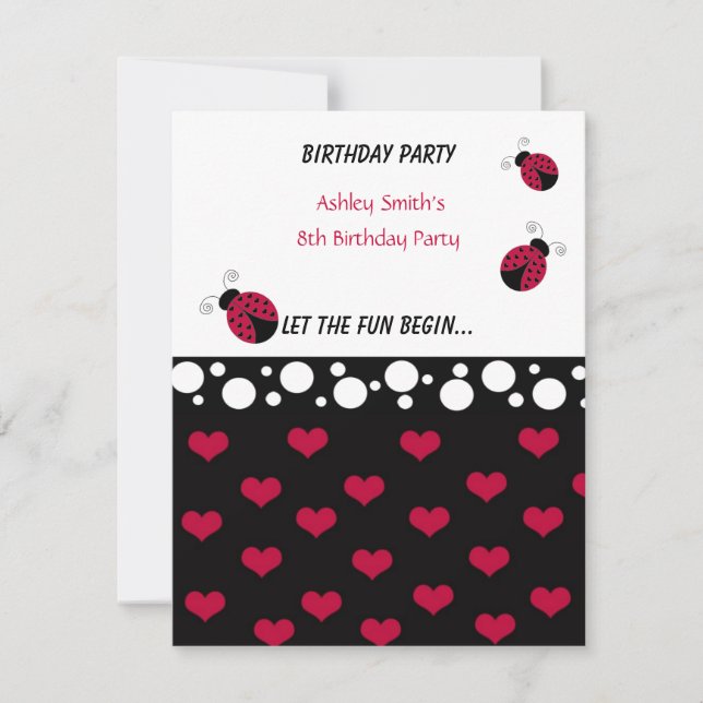Invitation d'anniversaire de Little Ladybug (Devant)