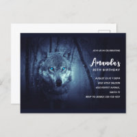 Invitation d'anniversaire de Loup Sauvage avec de 