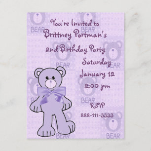 Invitation d'anniversaire de l'ours en peluche