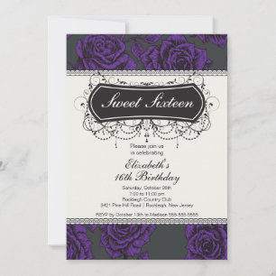Invitation d'anniversaire de l'Rose Vintage