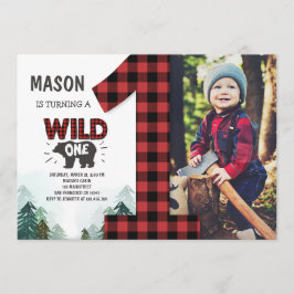 Invitation d'anniversaire de Lumberjack Woodland