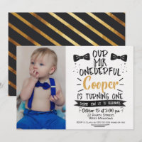 Invitation d'anniversaire de M. Onederful de photo