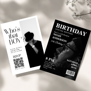 Invitation d'anniversaire de magazine éditorial él