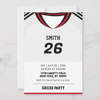 Invitation d'anniversaire de maillot de football p