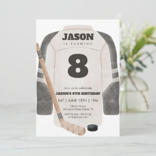 Invitation d'anniversaire de maillot de hockey neu