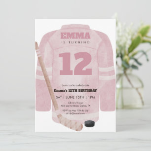 Invitation d'anniversaire de maillot de hockey ros