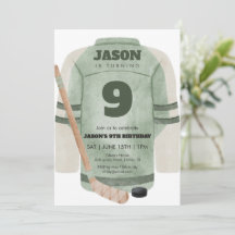 Invitation d'anniversaire de maillot de hockey ver
